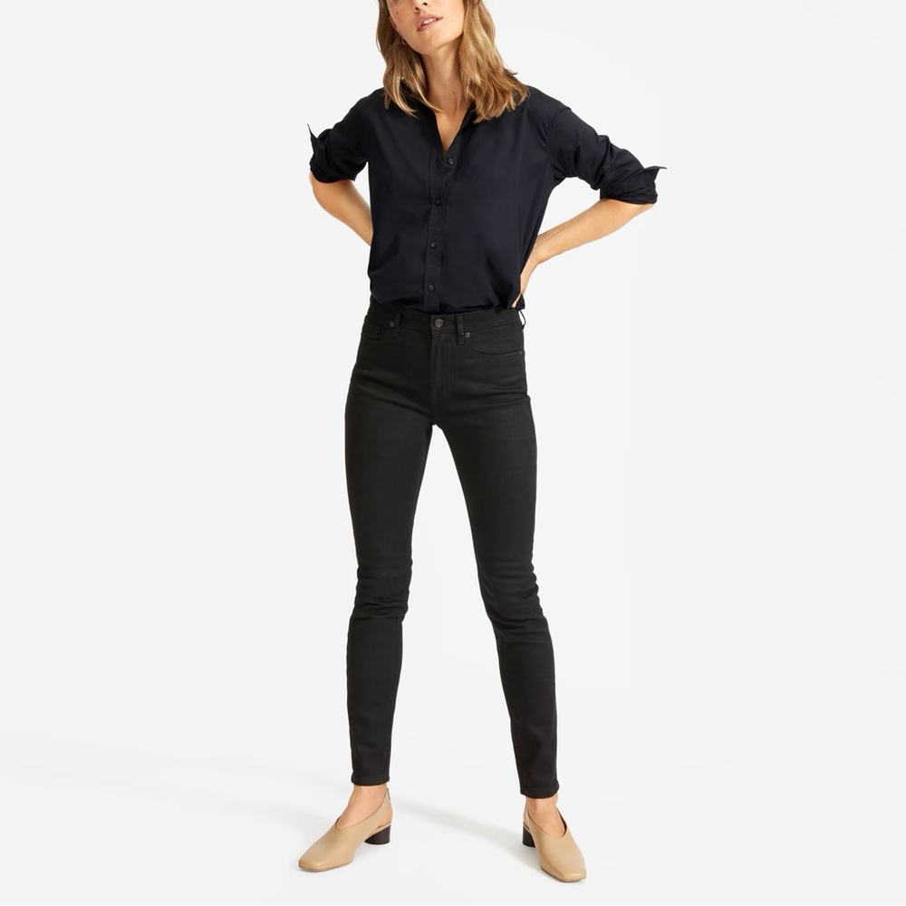Everlane mid rise skinny jeans in black